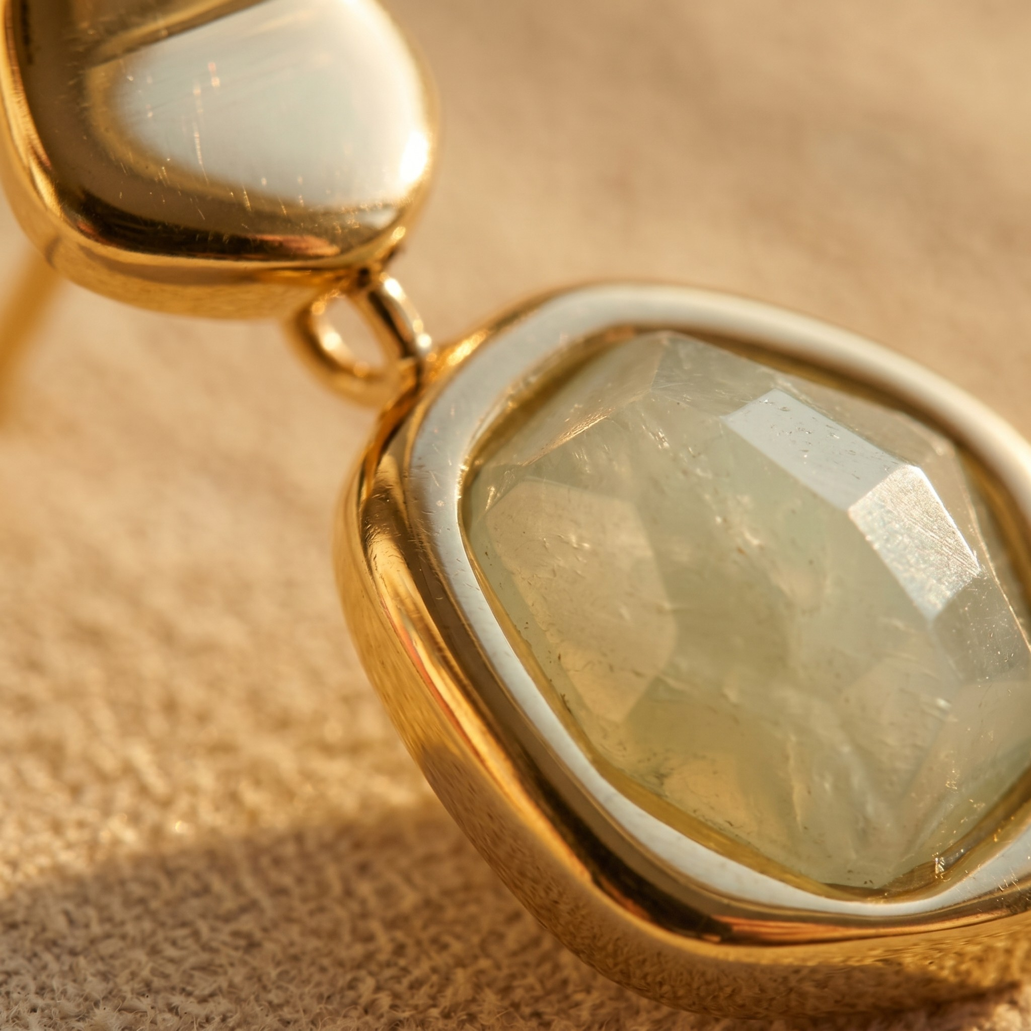 Gold Aquamarine Drop Earrings