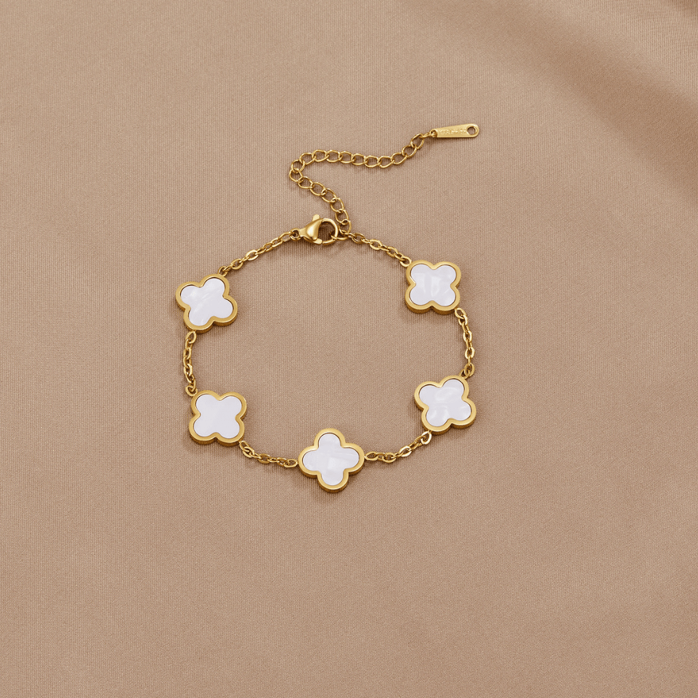 White Pride Clover Bracelet