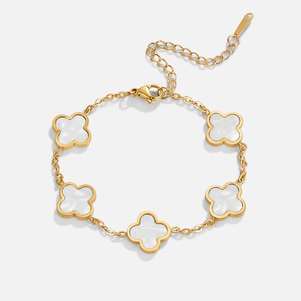 White Pride Clover Bracelet